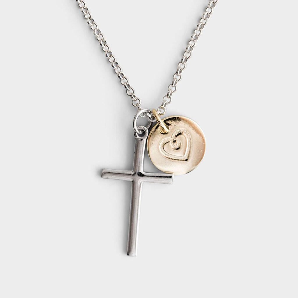 Cross Pendant Necklace Gold Charm Mother's Day Gift