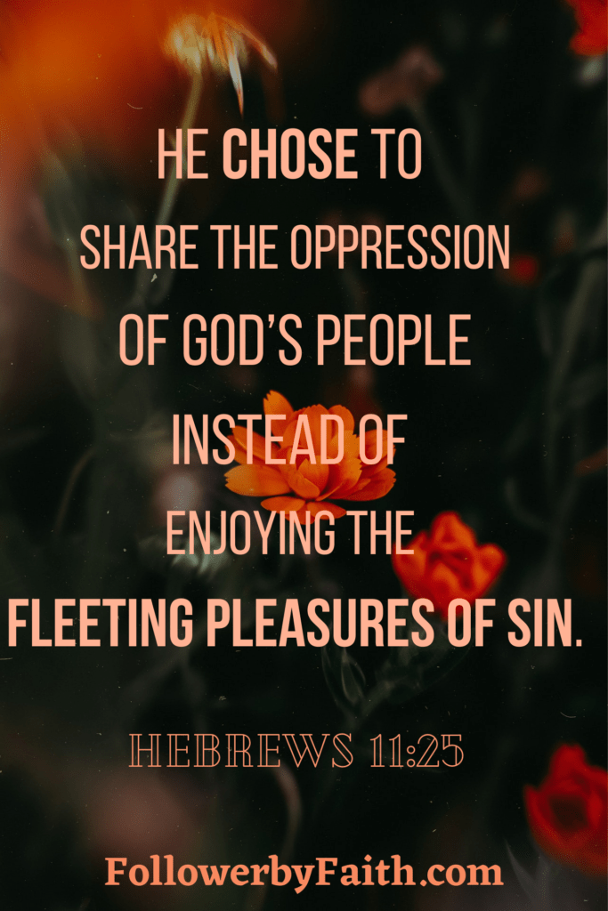 Fleeting Pleasures of Sin Hebrews 11:25 Daily Bible Verse