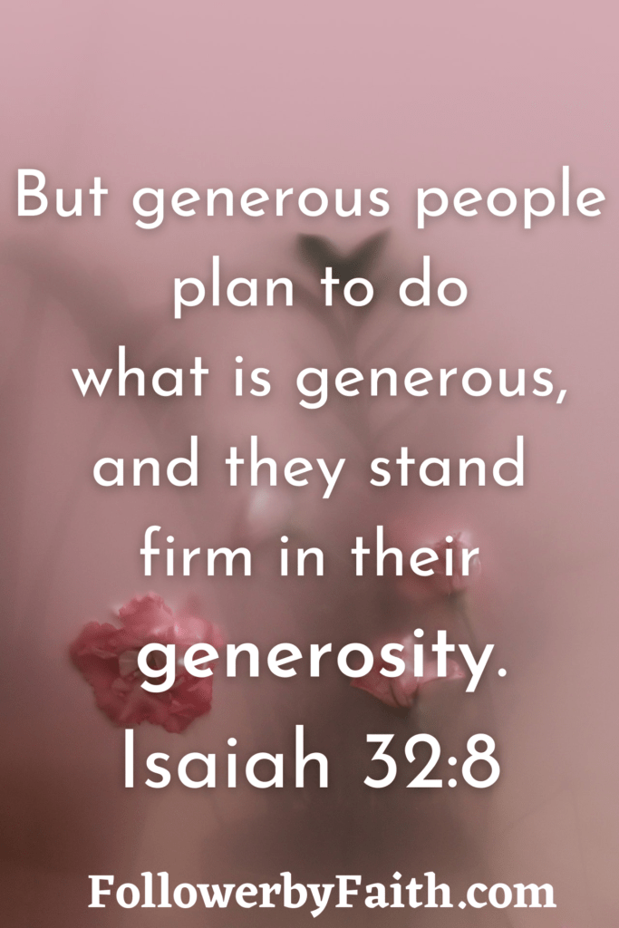 Isaiah 32:8 Daily Bible Verse Generous