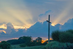 Cross over Sunset Jesus